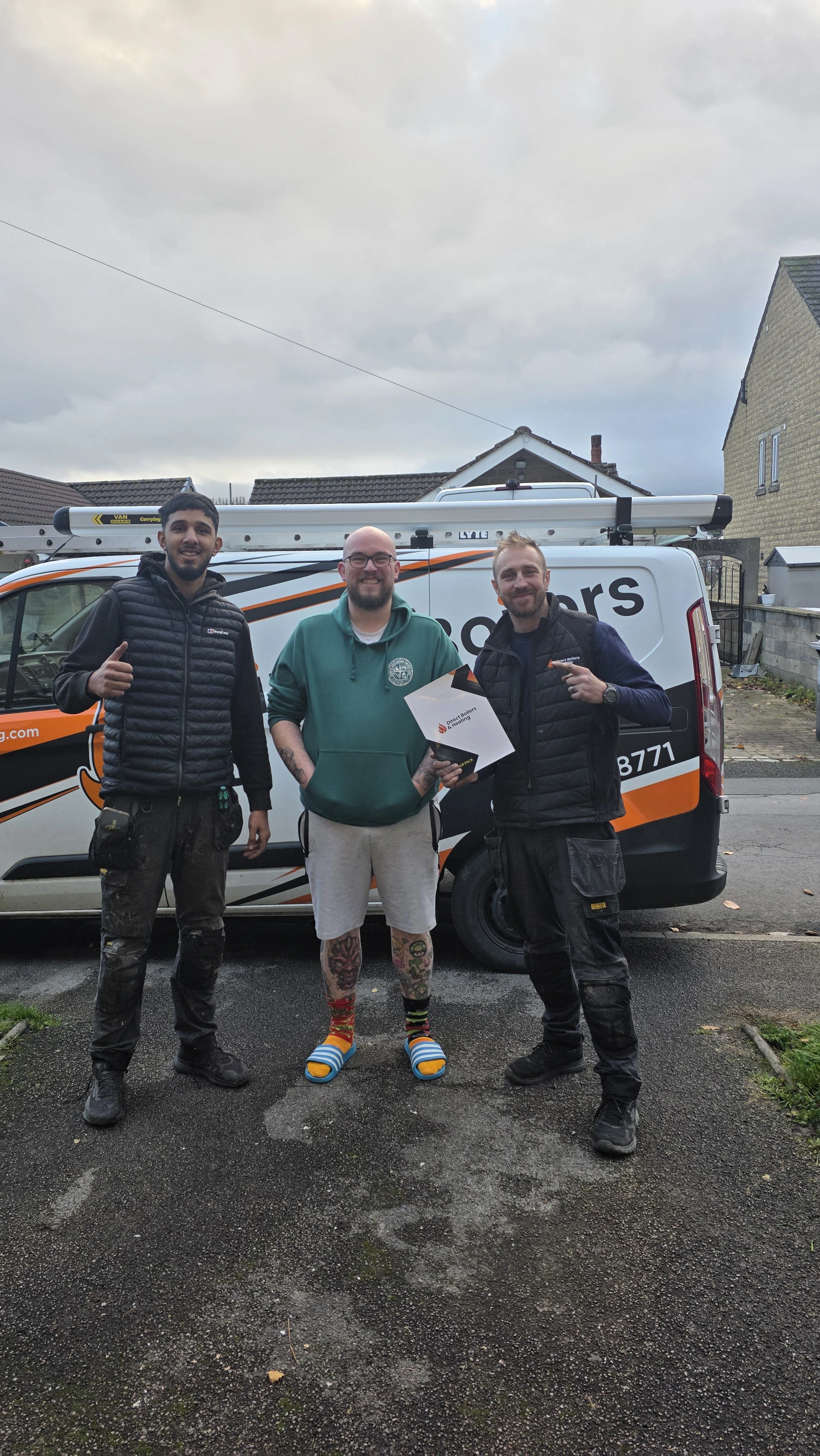 Direct Boilers team with customer outside